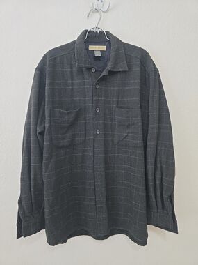 Natural Life Men's Black Windowpane Button-Up Shirt XL